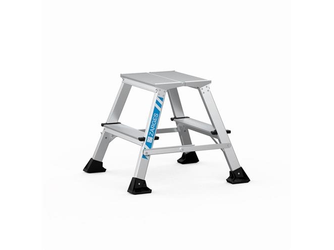 Zarges Arbejdsbuk 2X2 Trin - H = 0,49M, Platform 400X300 Trindybde 90 Mm. Eloxeret