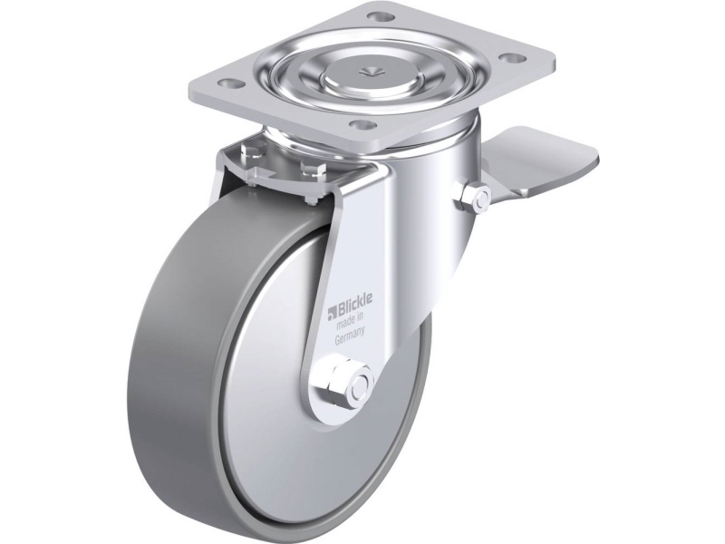 Blickle 946756 LH-PO 160K-ST-ELS-FA styrhjul i stål, hjuldiameter 160 mm, bärförmåga (max) 450 kg, 1 st | Verktyg & Verkstad - Infästning - Övriga Infästning | GameStuff