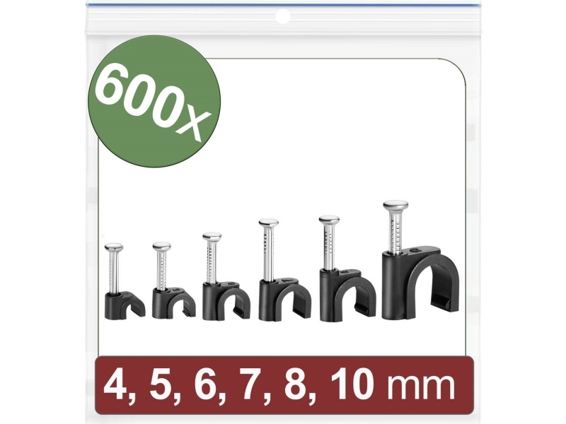 Quadrios 24Ca437 Sømclips 24Ca437 Bundt-Ø-Område 2 Til 10 Mm Sort 600 Stk