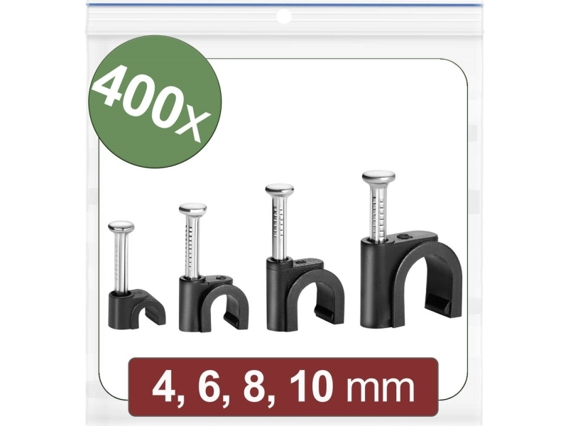 Quadrios 24Ca436 Sømklemmer Bundt O-Range Sort 400 Stk (24Ca436)