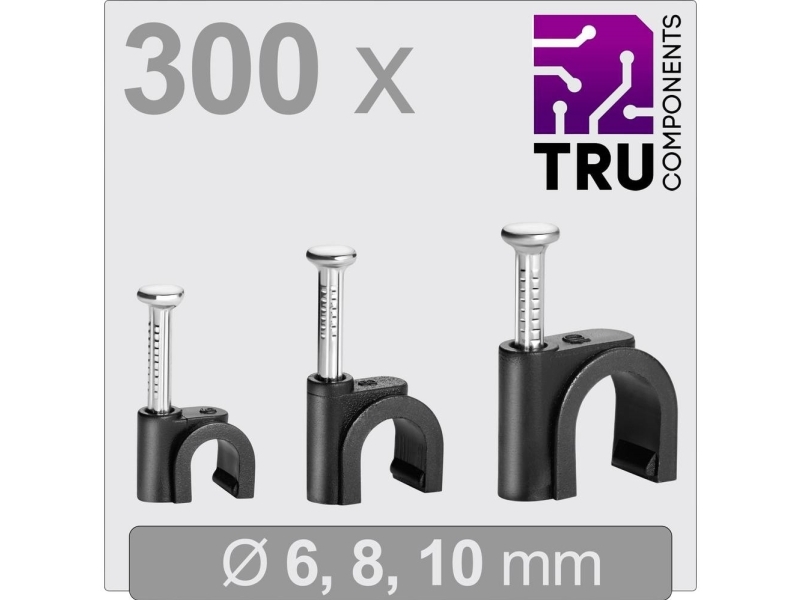 Tru Components T24ca130 Heftklammer Tc-13448472 Bündel-Ø Bereich 3 Bis 10 Mm Schwarz 300 Stück