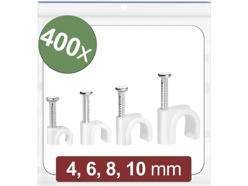Quadrios 24Ca425 Sømklemmer Bundt O-Range Hvid 400 Stk (24Ca425)