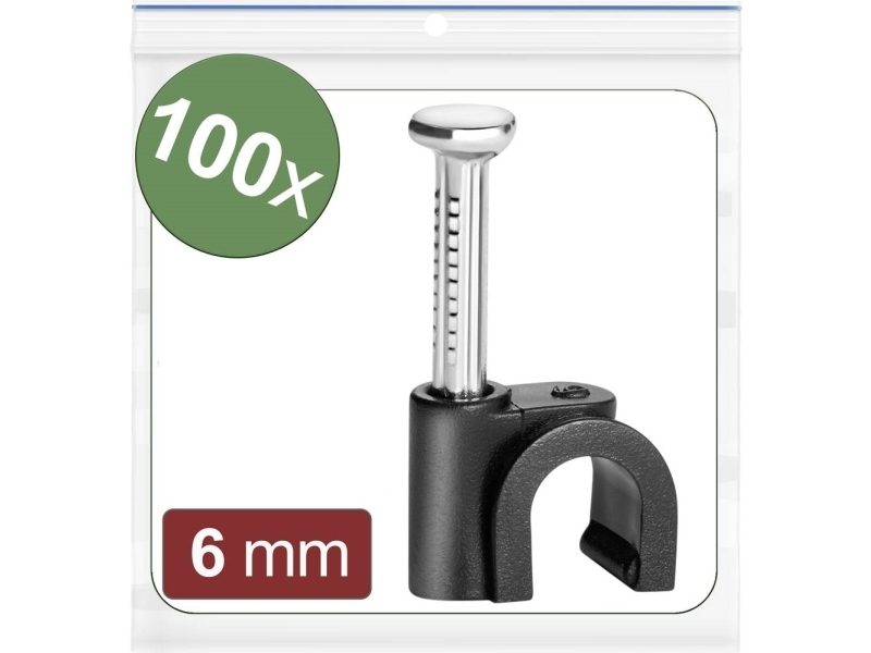 Quadrios 24Ca430 Sømclips 24Ca430 Bundt-Ø-Område 3 Til 6 Mm Sort 100 Stk