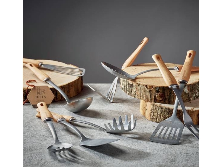 de Buyer 2701.07, Madlavningsspatel, Grå, Rustfrit stål, Træ, 80 mm, 300 mm, 70 g