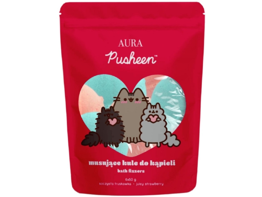 Pusheen Bath Fizzers Sprudelnde Badekugeln Saftige Erdbeere 6X50g 300G