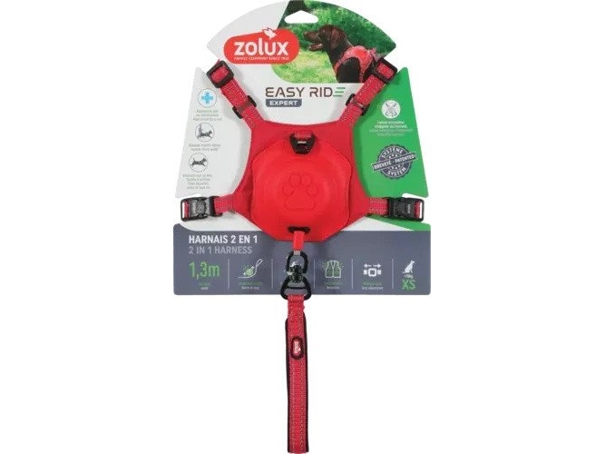 Zolux Easyride Hundegeschirr Mit Automatischer Leine Xs Rot