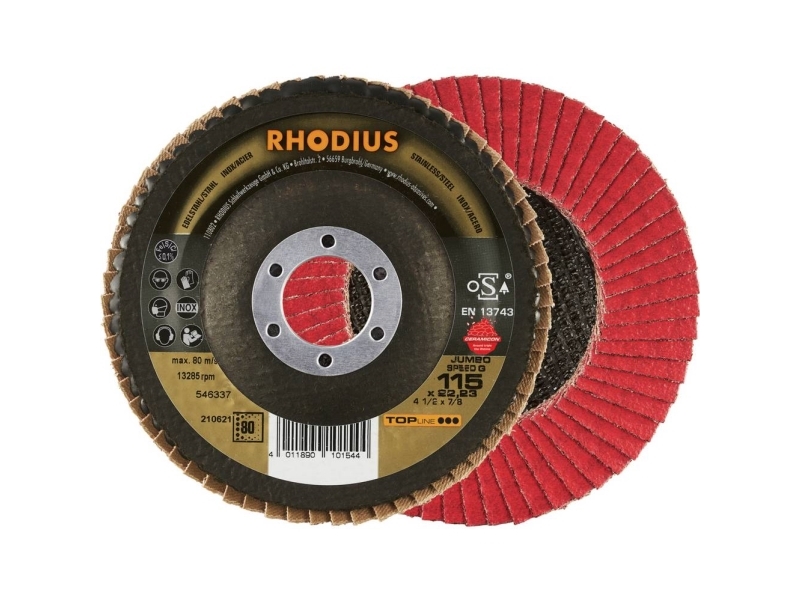 Rhodius 210621 Jumbo Speed G Lamelslibeskive Kornstørrelse 80 Rustfrit Stål, Stål 10 Stk