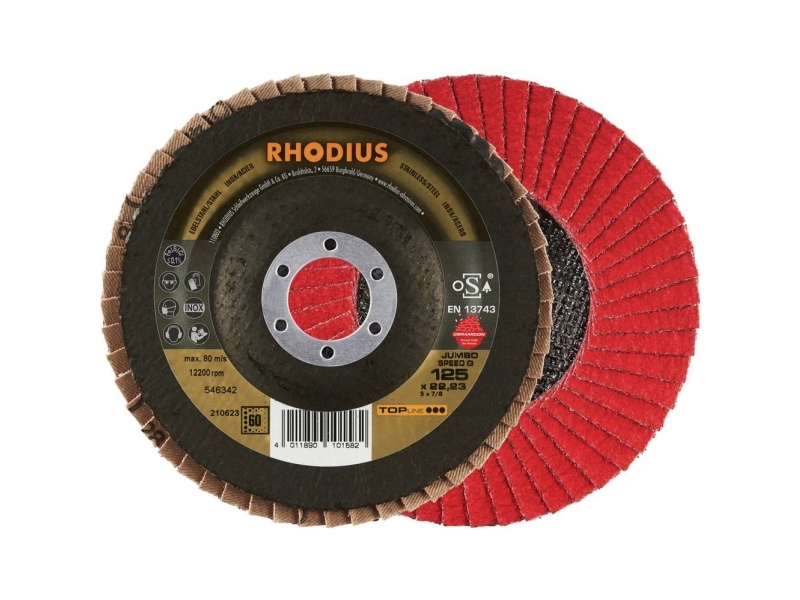 Rhodius 210623 Jumbo Speed G Lamelslibeskive Kornstørrelse 60 Rustfrit Stål, Stål 10 Stk