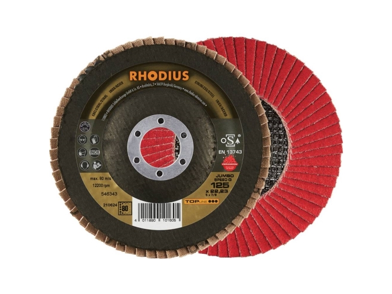 Rhodius 210624 Jumbo Speed G Lamelslibeskive Kornstørrelse 80 Rustfrit Stål, Stål 10 Stk