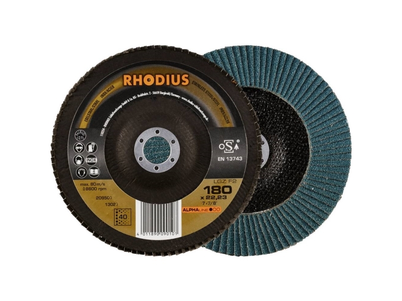 Rhodius 209507 Lgz F2 Lamellenschleifscheibe Körnung 40 Edelstahl, Stahl 10 Stk