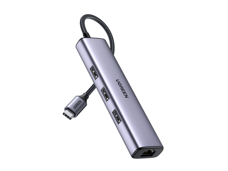 Ugreen 60600, Ledningsført, Thunderbolt 3, 1000 Mbit/s, Grå, MacBook Pro, MacBook Air, iMac Pro, Mac Mini, iPad Pro 12.9, iPad Air 4, iPad mini 6 Galaxy..., Windows 10, Windows 11, Windows 8, Windows 8.1