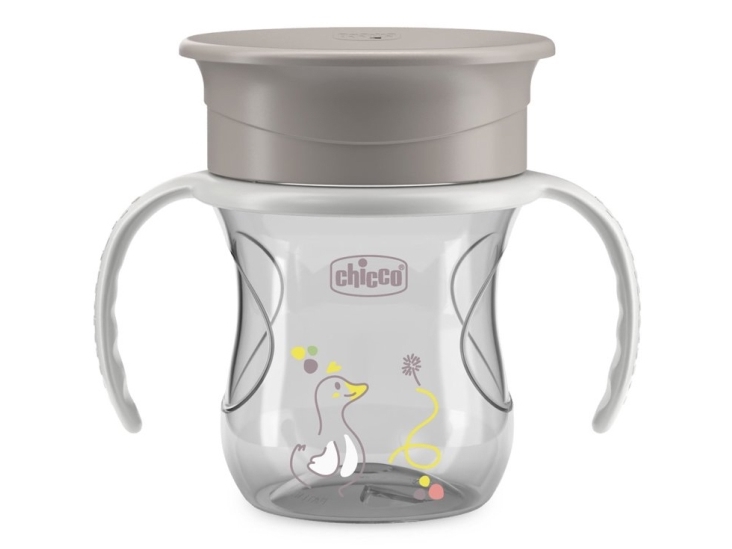 Chicco 00006951350000, Single, 0.2 L, Grey, Plastic, Silicone, Cup, Universal