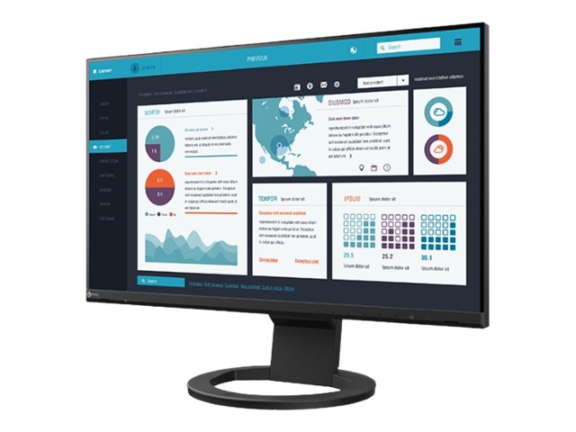Eizo Flexscan Ev2490-Bk - Med Flexstand - Led-Skærm - 23.8" - 1920 X 1080 Full Hd (1080P) @ 60 Hz - Ips - 250 Cd/M² - 1000:1 - 5 Ms - Hdmi, Displaypo