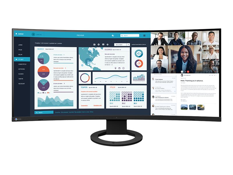 Eizo Flexscan Ev3895-Bk, 95,2 Cm (37.5"), 3840 X 1600 Pixel, Ultrawide Quad Hd+, Lcd, 5 Ms, Schwarz
