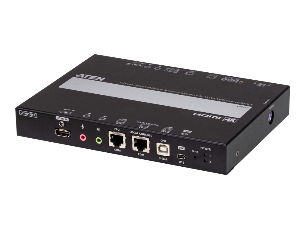 Aten Cn9850 - Kvm-Switch - Fernzugriff Mit Gemeinsamem Einzelport, 4K, Hdmi - 4 X Kvm-Port(S) - 1 Lokaler Benutzer - Rackmontierbar