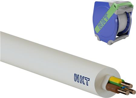 NKT Installationskabel, Halogenfri, 3G2,5 mm² NOIKLX 90° Dca, Lysegrå, 300/500V, Qaddy 500 m, Kabeldiameter 10 mm - (500 meter)
