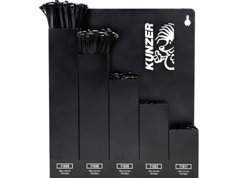 Kunzer 7Kbs500 Kabelbinder Sortiment 100 Mm, 150 Mm, 200 Mm, 300 Mm, 360 Mm Schwarz 500 Stück