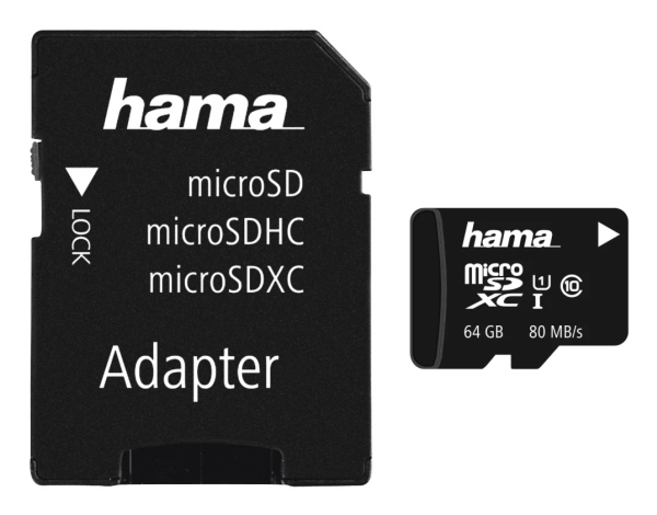Hama 00139506, 64 Gb, Microsdxc, Klasse 10, Uhs-I, 80 Mb/S, Klasse 1 (U1)