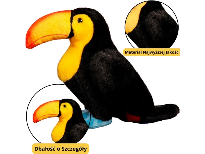 Plüsch Maskottchen Huggable Toucan Schwarz 25Cm