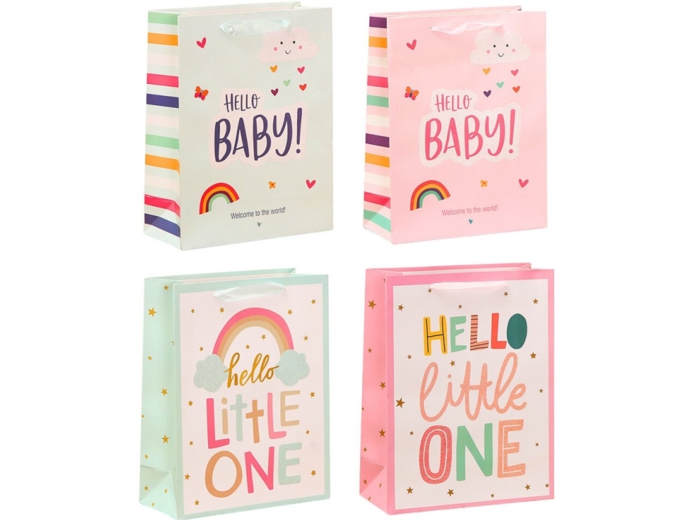 Lean Geschenkbeutel Für Baby Hello Baby Little One 36 X 12 X 10 Cm