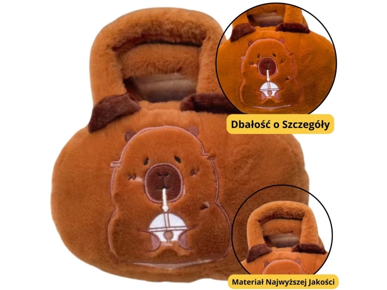 Torba Pluszowa Z Kapibarą Z Kubkiem Brązowy 20Cm