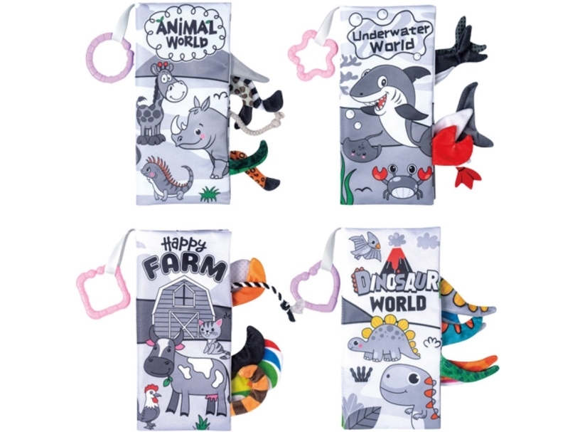 Lean Toys Minkštų sensorinių knygelių kūdikiams rinkinys