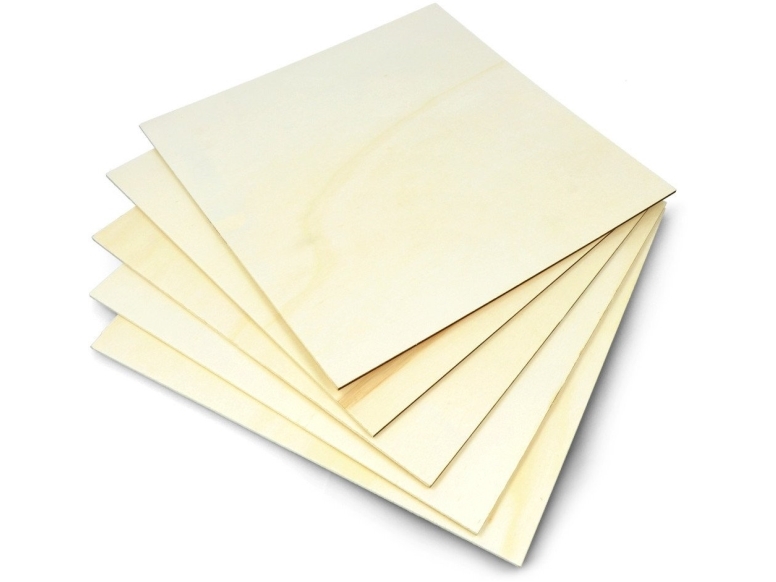 Krydsfiner af poppel - 3 mm - 300x300 mm - 5 stk.}