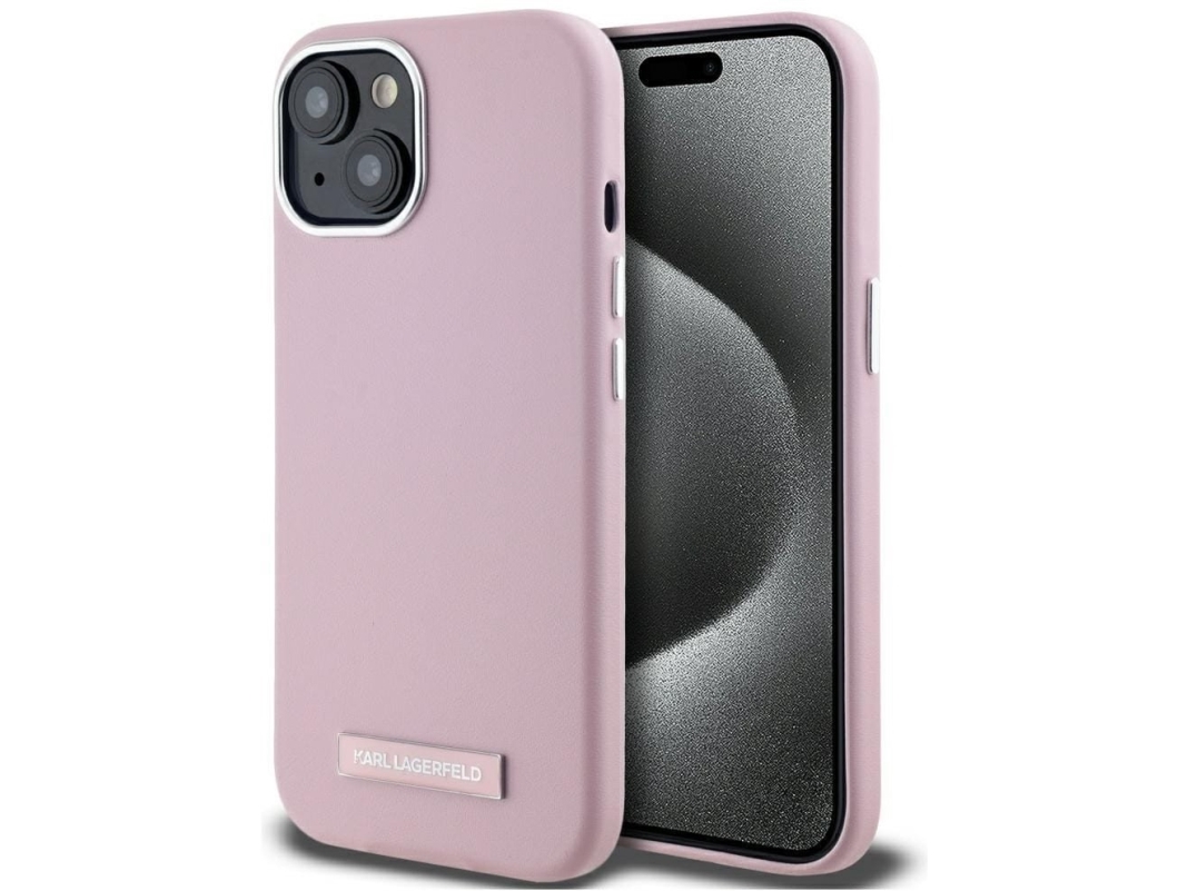 Etui Karl Lagerfeld Fw Metal Plate Magsafe Til Apple Iphone 15 Pink