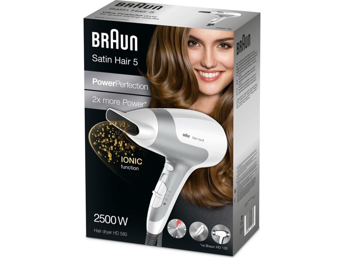 Hair dryer Braun 2500W white HD580 billede