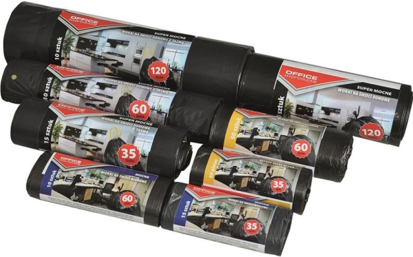 Office Products affaldsposer til kontor 35 l, 15 stk, sorte (5901503651148)