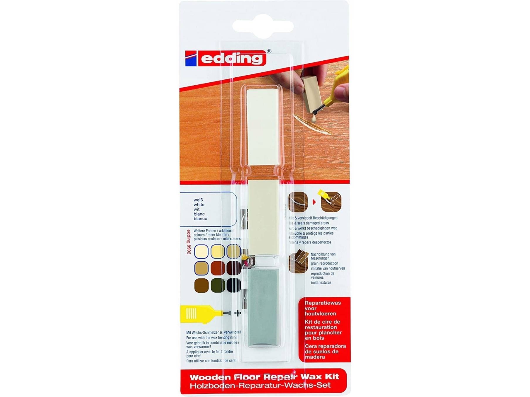 Edding 8902 4-8902-1-4049 Set med vax för reparation av trägolv Vit | Skrivredskap - Märkpennor - Permanent Marker | GameStuff