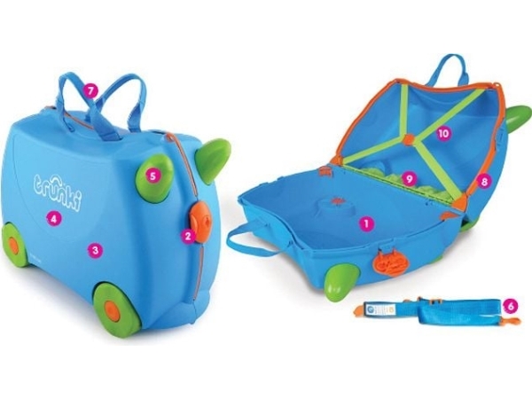 Trunki Bernard Bee, Vaunu, Kova kuori, Keltainen, Muovi, 4 renkaita, Vetoketju