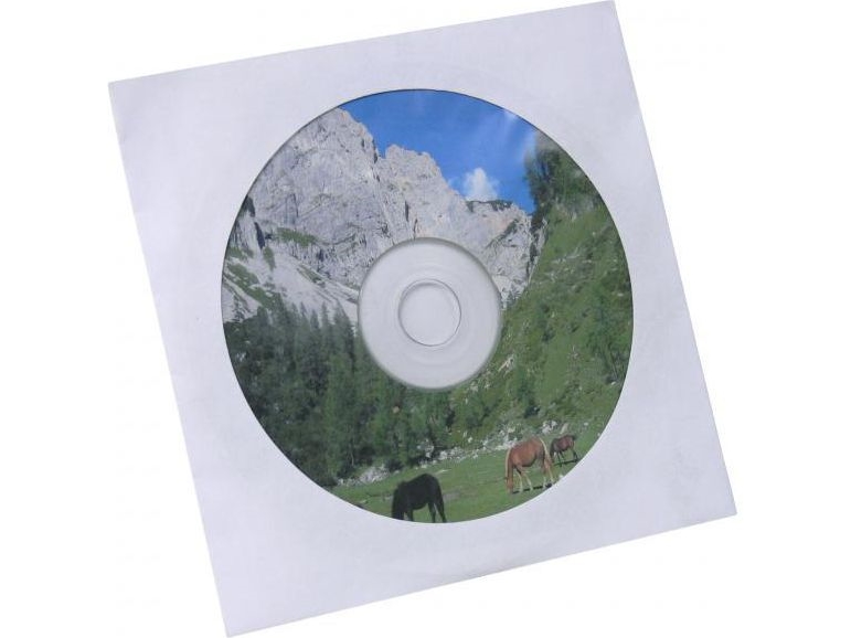 Logokuvert Til 1 Cd, Papir, Hvid, Med Vindue, 100-Pak