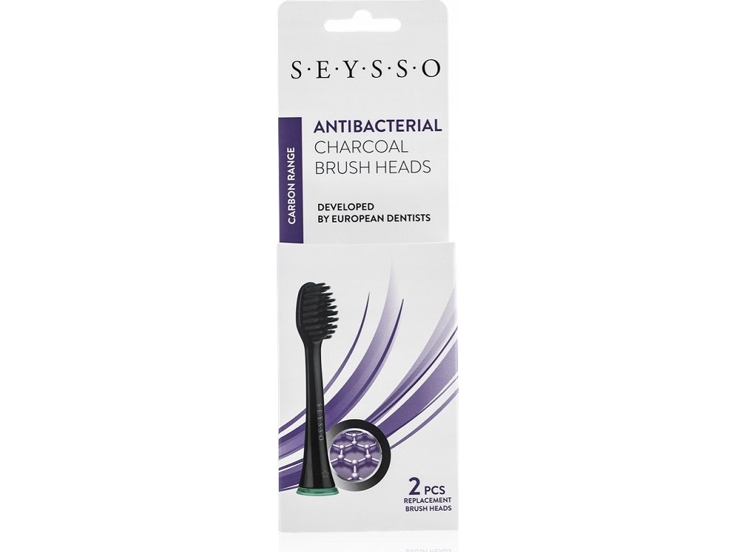 Seysso Sonisk Tandbørstespids Carbon Antibacterial Se0102 2 Stk.