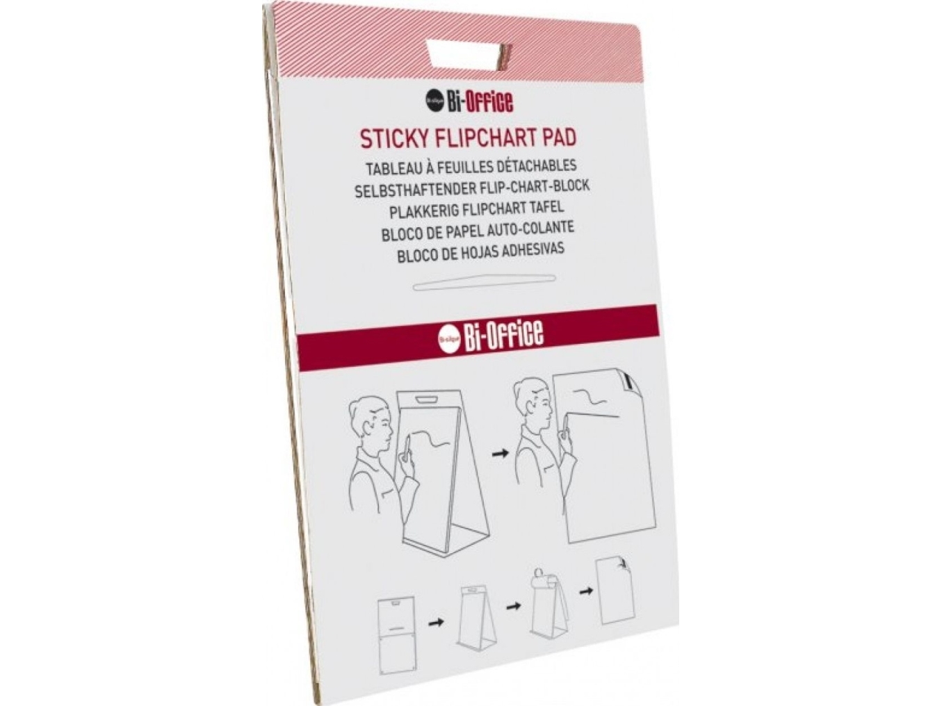 Bi-Office flipchartblok, selvklæbende, 50 x 58,5 cm, glat GFL148303