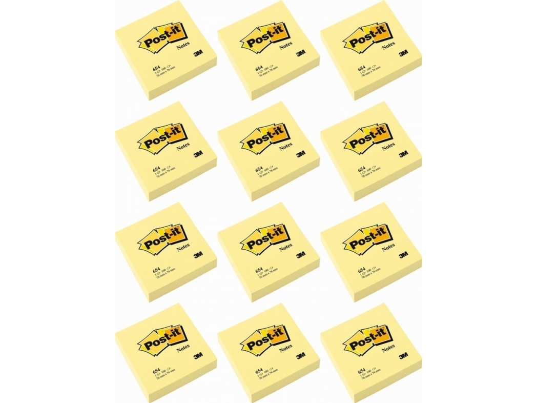 Post-It Post-It Selvklæbende Blok, Gul, 100 Kort, 76X76 Mm Xx-0048-05550