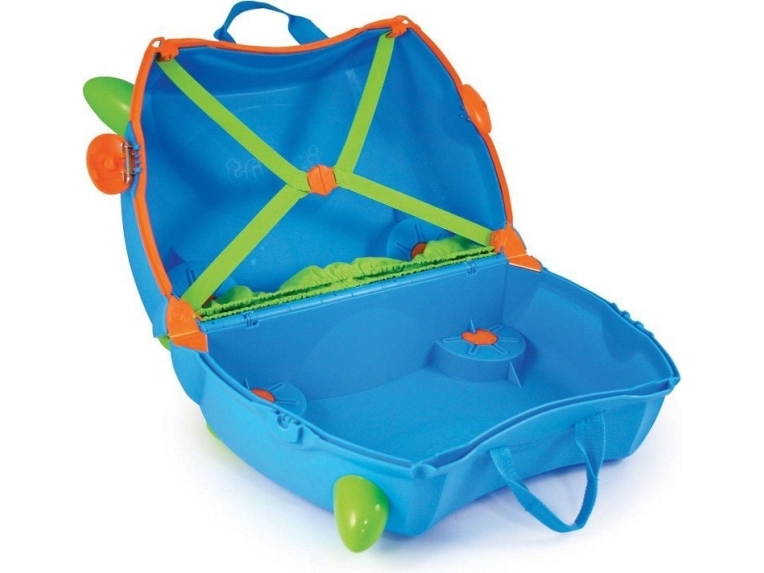 Trunki Terrance, Trolley, Hård Skal, Blå, Plast, 4 Hjul, Lynlås