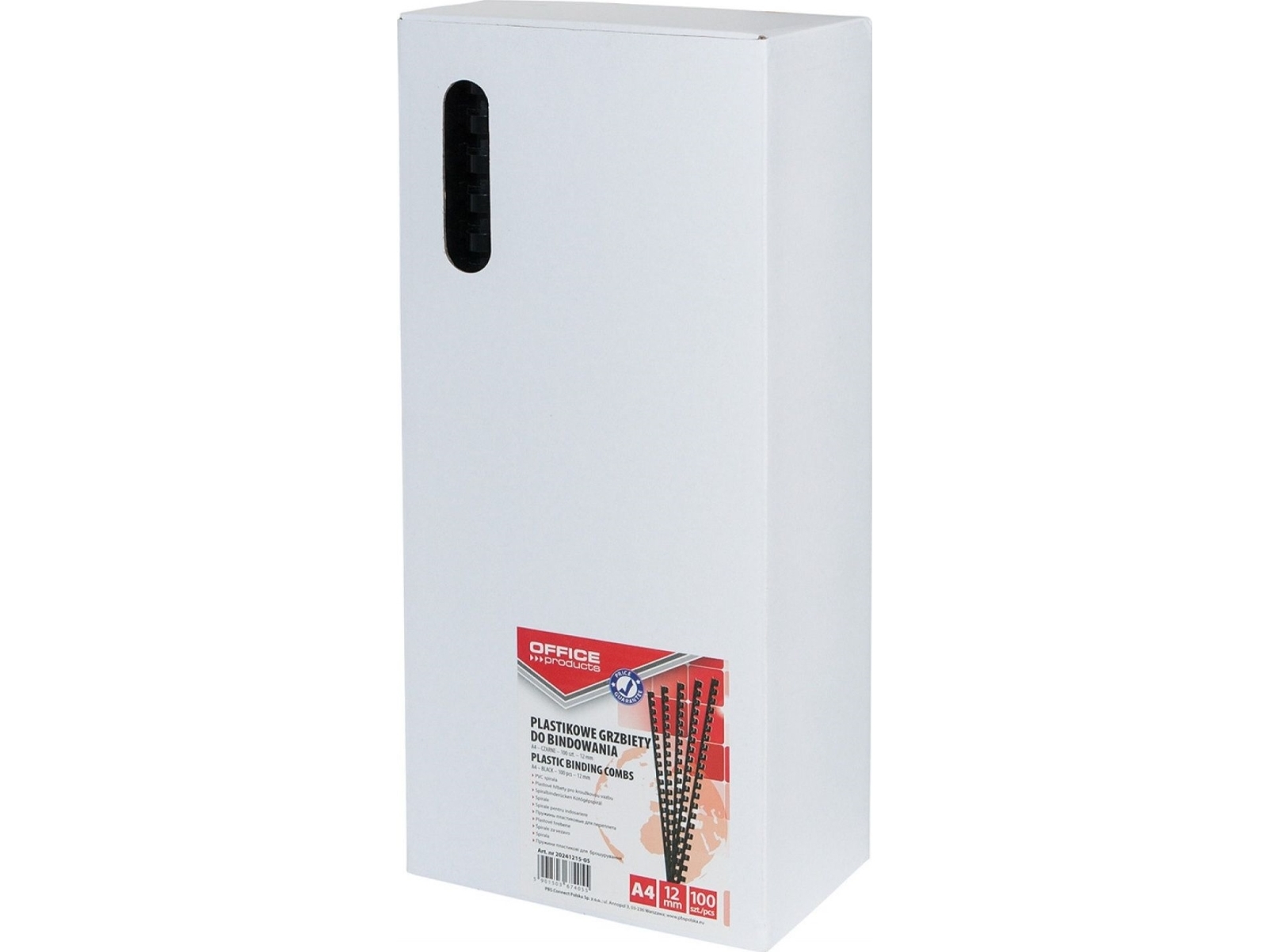 Office Products binderyggen til indbinding, A4, 12 mm (95 karton), 100 stk., sort 20241215-05