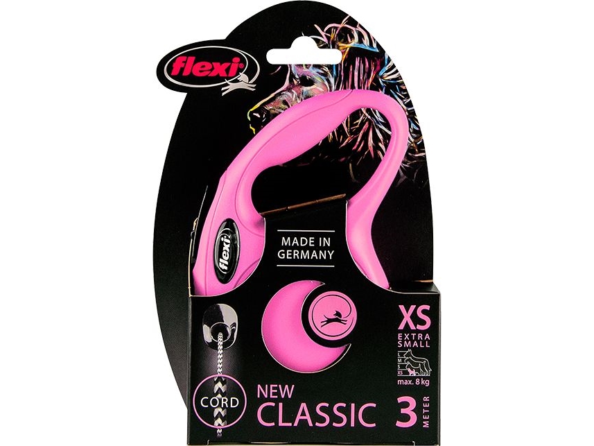 FLEXI Flexi Flexi New Classic Cord rosa XS | Sällskapsdjur - Hund - Hundkoppel | GameStuff