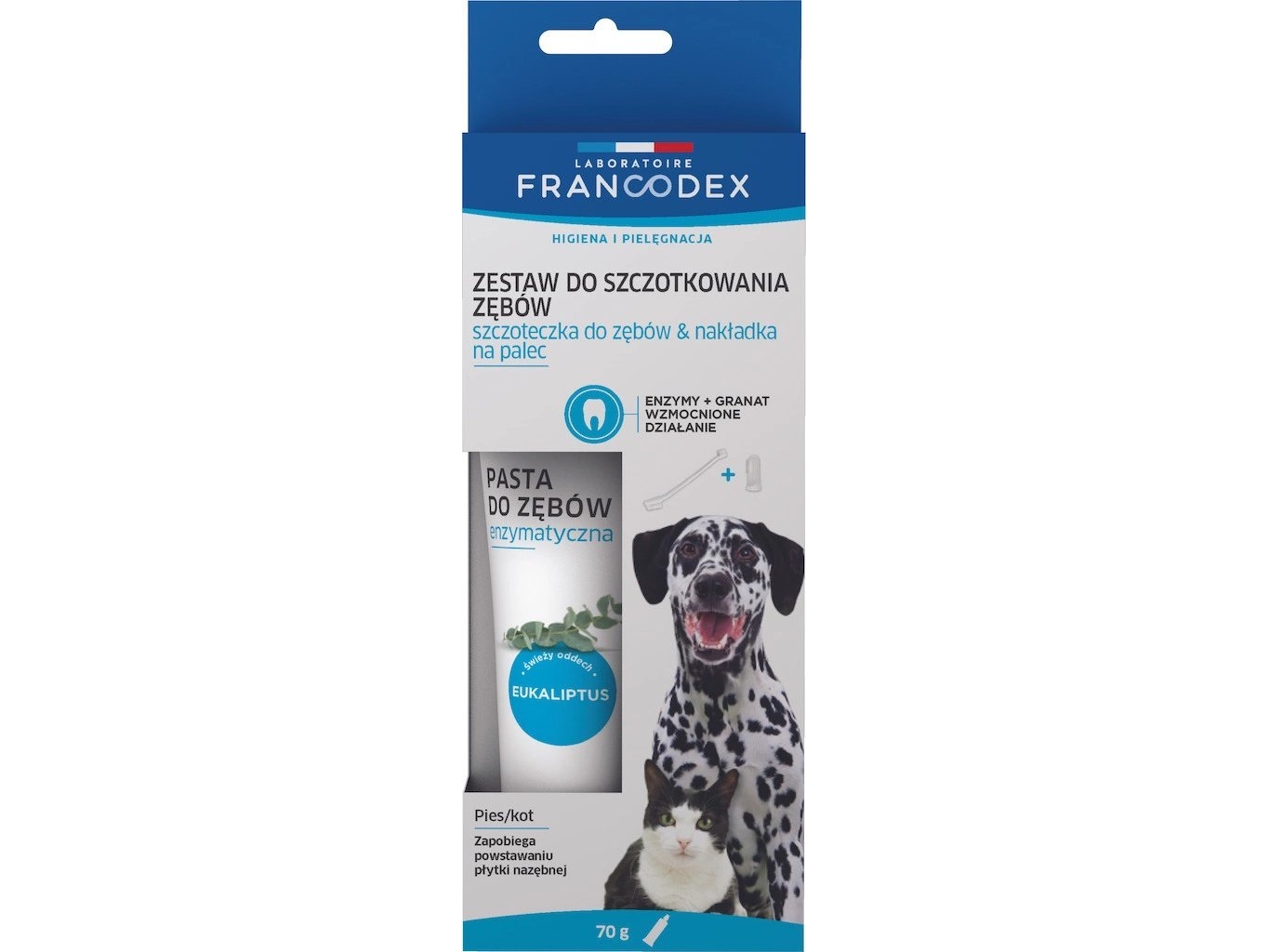 Francodex dantų šepetėlio ir fermentinės pastos rinkinys dantims valyti