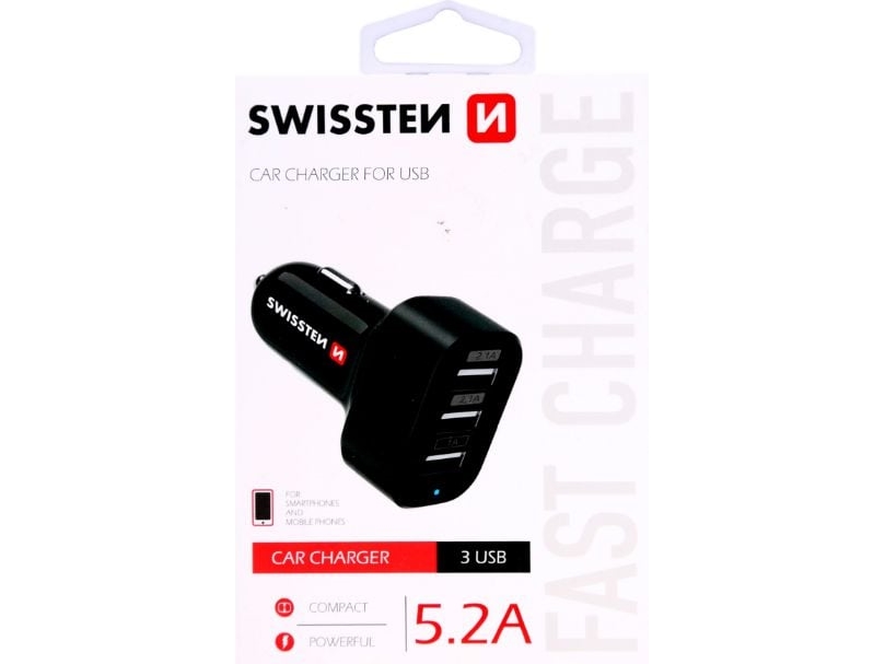 Swissten 20111200, Automatisk, Dc, 5,2 A, Sort