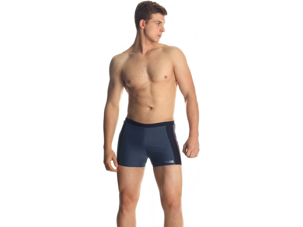 Aqua-Speed Badeshorts JASON M/136 grå/sort/rød (44396)