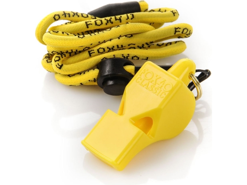 Fox 40 visselpipa med snöre Fox 40 Classic gul (38087) | Sport & Träning - Sportutrustning - Fotboll | GameStuff