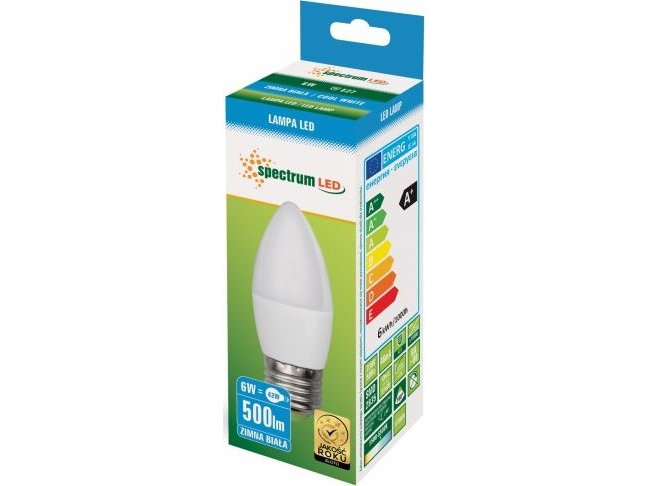 Spectrum LED Candle E27, 230V, 6W, CW (WOJ13062) | Belysning - Ljuskälla - G9 Ljuskälla | GameStuff