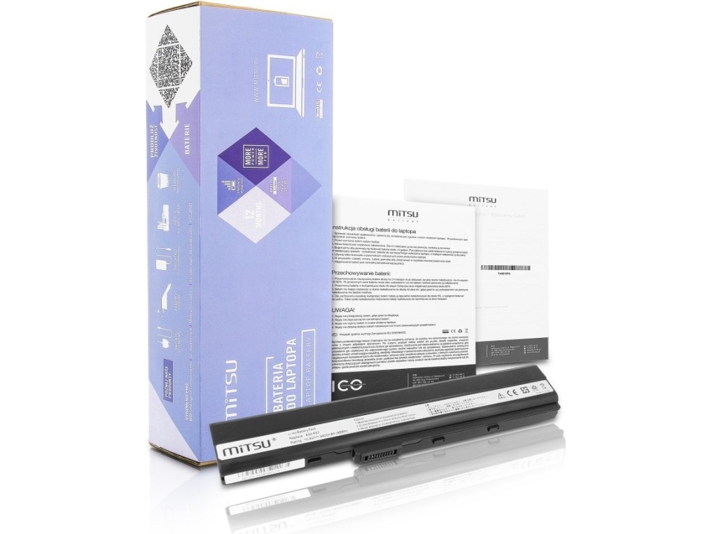 Mitsu akku Asus A52, K52, 4400 mAh, 10.8V (BC/AS-A52)