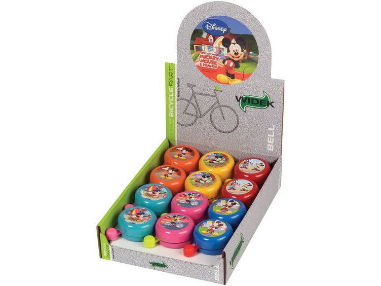 Widek cykelklokke MICKEY MOUSE Mix farver Æske med 12 (WDK-1214)