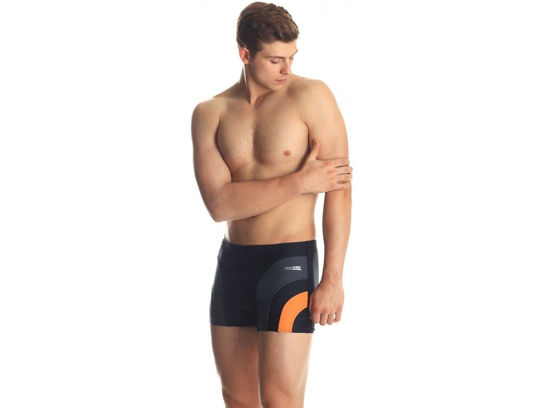 Aqua-Speed Sasha Sort/Grå/Orange Badeshorts 310 Str. M /2402