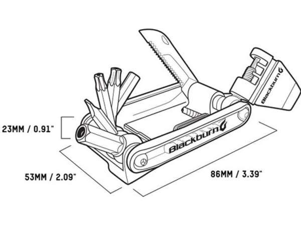 Blackburn Wayside multiverktøy 19-funksjonstast, grafitt (BBN-7068161)