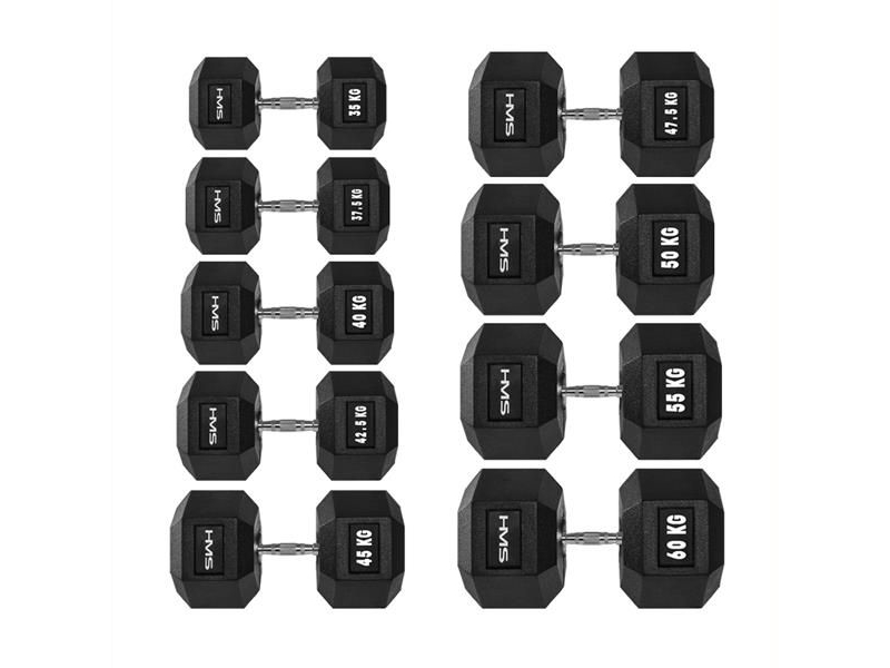 HMS Dumbbell Hex Pro black-silver 16 kg (17-66-117) | Sport & Träning - Sportutrustning - Fitness | GameStuff