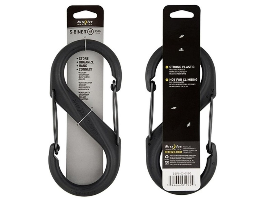 Nite Ize Karbinhake S-Biner Dual # 8 plast svart (SBP8-03-01BG) | Sport & Träning - Sportskläder - Fanshop & Merchandise | GameStuff